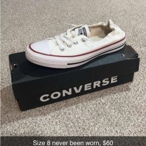 Converse White and Red Low-Top Sneakers